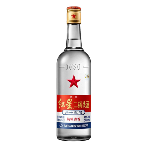 红星白酒红星北京红星二锅头白酒清香型纯粮酿造65%vol 500mL 12