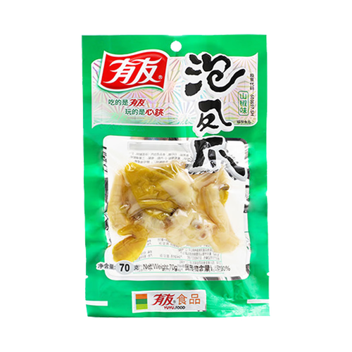 有友泡椒凤爪山椒鸡爪鸡肉熟食重庆特产办公小吃70g 有友山椒凤爪70g