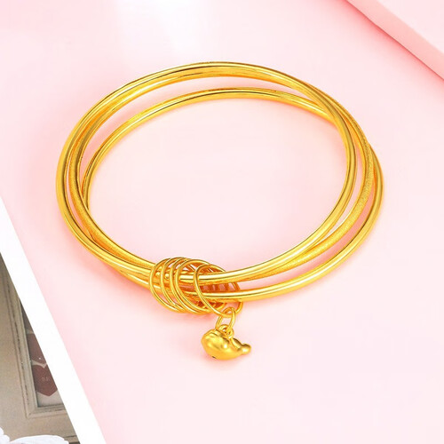 老庙黄金手镯 老庙黄金 女士足金手镯 约12.