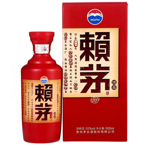 茅台赖茅53度酱香型白酒茅台赖茅端曲500ml6瓶整箱