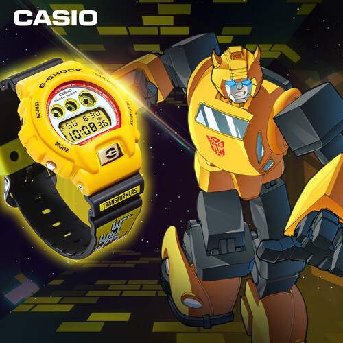 卡西欧casio手表gshock丨变形金刚大黄蜂联名款男士手表dw6900bumb229