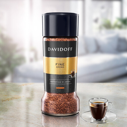 大卫杜夫davidoff黑咖啡100g2瓶原装进口无蔗糖添加美式冻干速溶咖啡