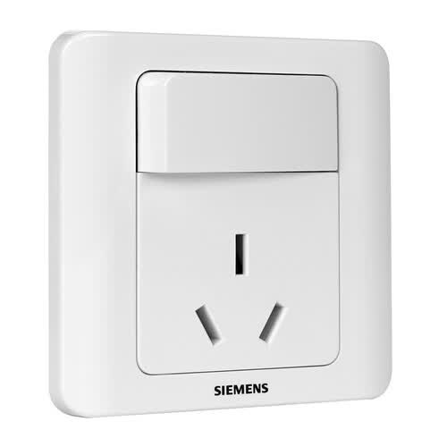 西门子(siemens)开关插座 16a三孔带开关插座 86型暗装面板 远景雅白