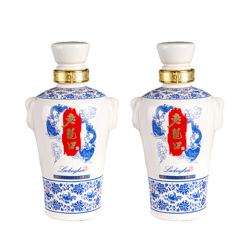 老龙口青花集52度350ml4浓香型白酒礼盒装粮食酒收藏喜酒宴