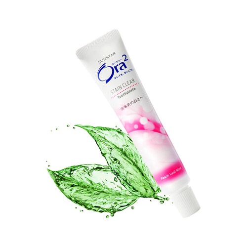 皓乐齿(ora2)牙膏 亮白净色 (鲜桃薄荷40g)牙齿亮白 清新口气 日本