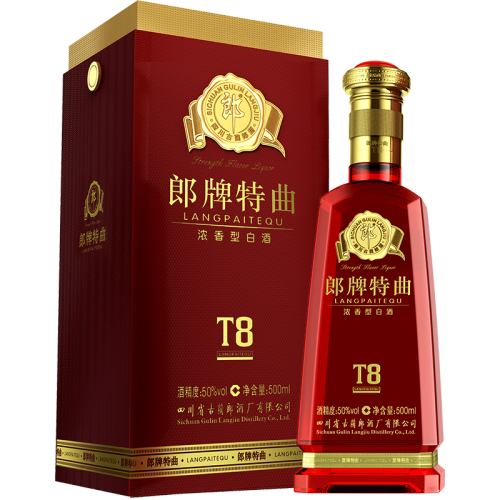郎酒白酒 langjiu 郎酒 郎牌特曲t8 浓香型白酒 50度500ml 单瓶装多少