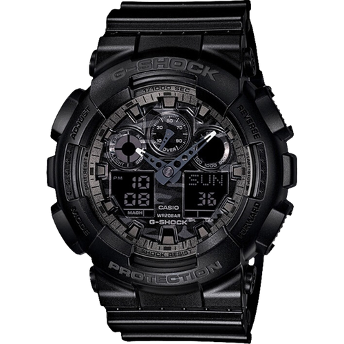 卡西欧casiogshockyouth灰色迷彩男士学生运动电子日韩手表ga100cf1a