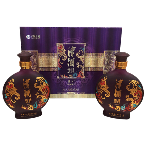 津酒52地祥500ml2瓶礼盒装北派绵雅浓香型白酒