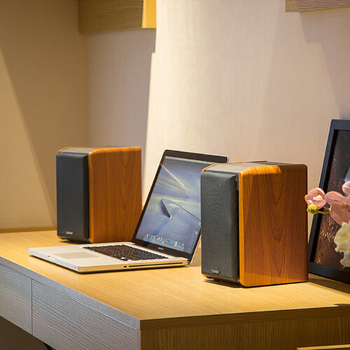 漫步者edifierr1000tc北美版台式重低音炮音箱电脑音响家用客厅20木质