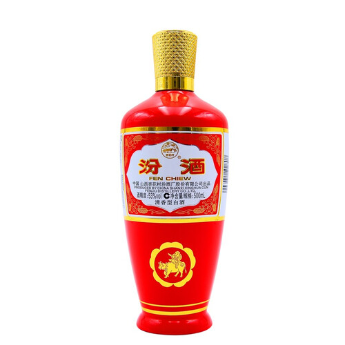 酒厂直供汾酒出口汾酒精酿500ml杏花村白酒53度红版6瓶