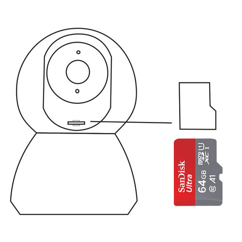闪迪tf卡64g microsd 适用米家云台监控摄像头专用c10内存卡海雀360格