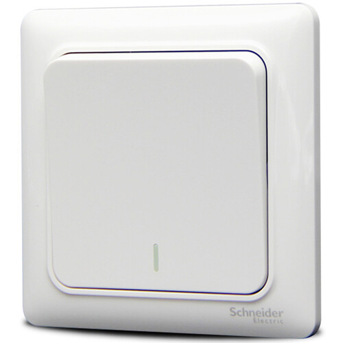 施耐德电气开关插座面板一开单控开关单联开关面板86型睿意系列白色