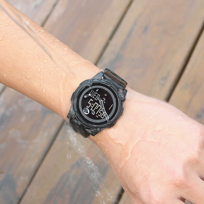 时刻美 skmei 手表男士运动休闲超薄夜光学生电子腕表 1206黑色