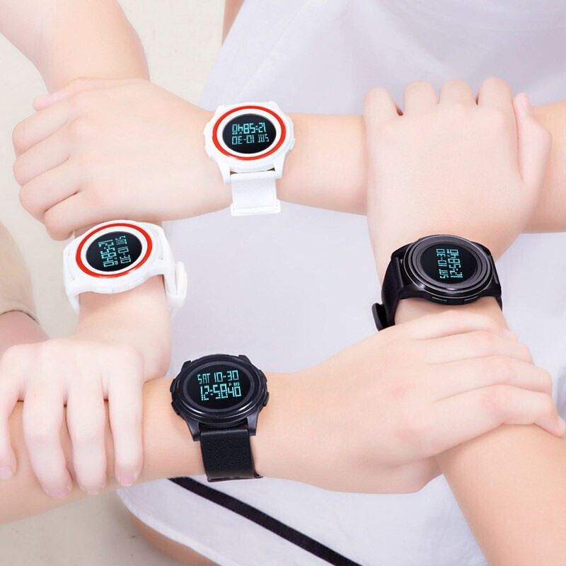 时刻美 skmei 手表男士运动休闲超薄夜光学生电子腕表 1206黑色