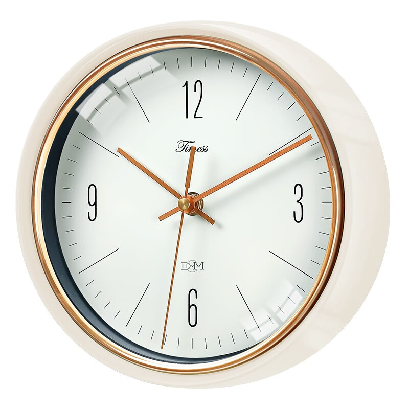 timess挂钟客厅9英寸时尚创意简约钟表北欧免打孔轻奢静音卧室时钟表