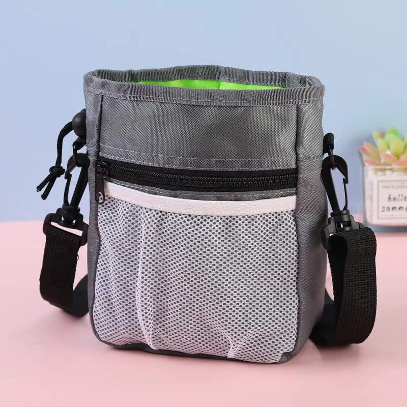 训犬腰包宠物遛狗工具狗狗训练奖励狗粮腰袋狗粮包便携神器零食袋 灰色训狗包 送腰带