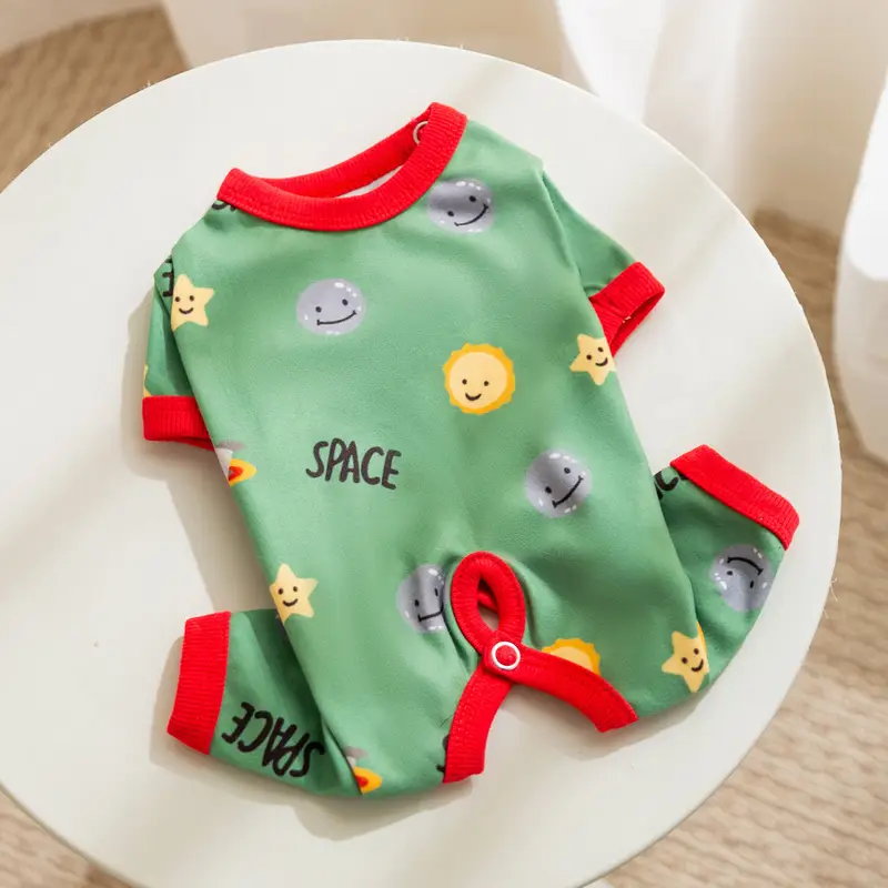 嬉皮狗（hipidog）狗狗衣服探索宇宙四脚包肚衣小型幼犬保暖空调服小狗狗宠物护肚衣 蒂安绿 M （建议体重5-8斤）