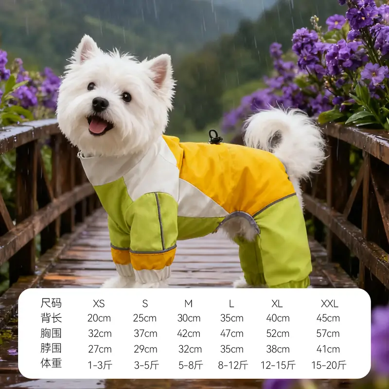 嬉皮狗（hipidog）秋冬季狗狗泰迪高定撞色加绒四脚户外冲锋衣防风防水保暖宠物衣服 桑尼橙 L （建议体重8-12斤）