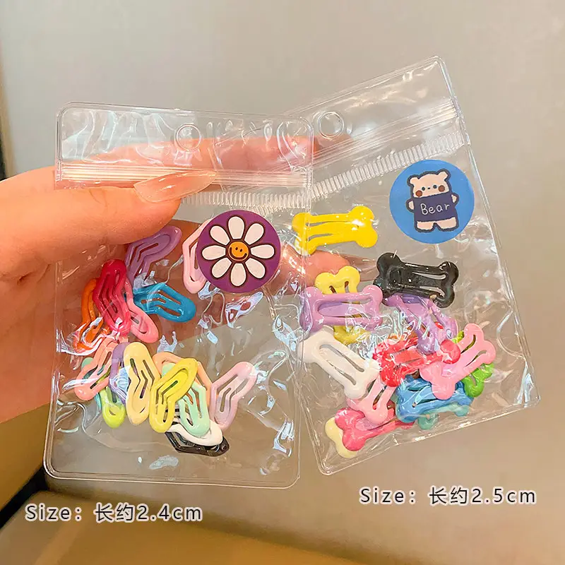 摩芽约克夏发夹宠物专用迷你发卡小狗狗夹子头饰泰迪比熊马尔济斯发饰 扁爱心+骨头【34个】 1件套