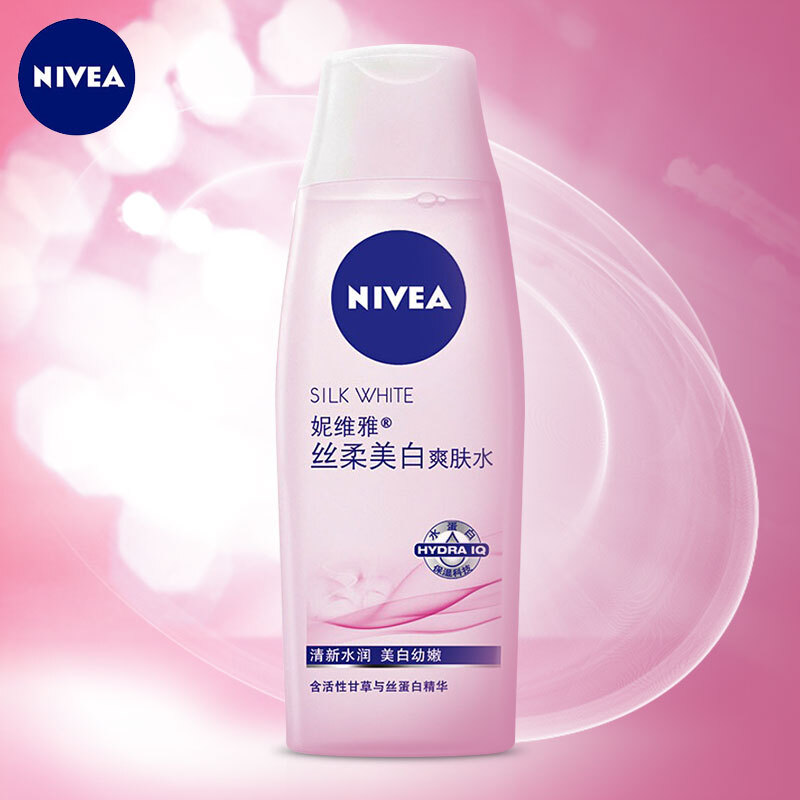 妮维雅(nivea)女士护肤丝柔美白爽肤水200ml 控油化妆品祛斑祛淡化