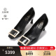 罗杰·维维亚（ROGER VIVIER）RV女鞋 女士Belle Vivier系列方头高跟鞋浅口鞋7cmRVW40015280D1P B999 黑色 37