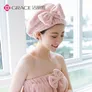 洁丽雅新款干发帽女2条装浴帽吸水速干包头巾加厚洗头干发帽干发巾 藕粉+米白
