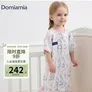 DOMIAMIA婴儿睡袋分腿睡袋夏季薄款宝宝防踢被短袖纱布 绒兔M 25-30℃