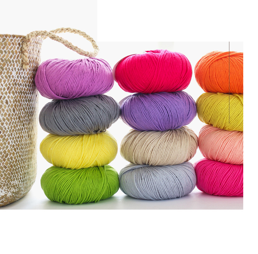 暖鹿 有机棉 宝宝纯棉线 手编新生婴儿童毛衣毛线团手工diy钩针牛奶棉