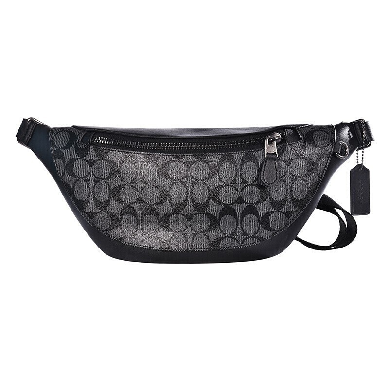 coach蔻驰海外男士小腰包单肩斜挎胸包f84711国际名品 黑色