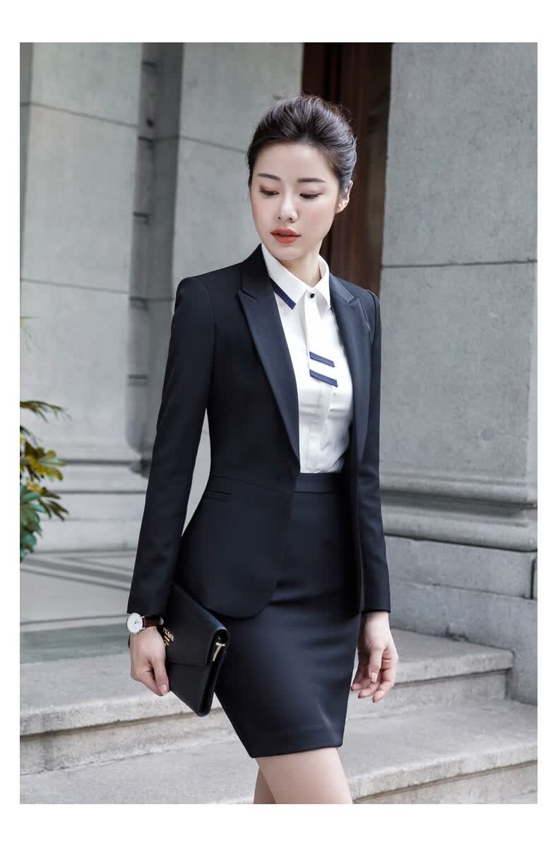 昂柏经典职业装女装套装修身小西装女酒店经理保险银行美容院工装正装