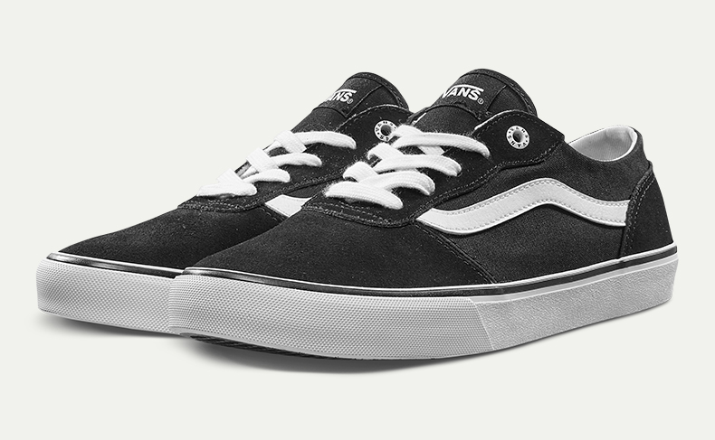 vans范斯 运动休闲系列 运动鞋 milton低帮女子侧边条纹官方 黑色vn-0