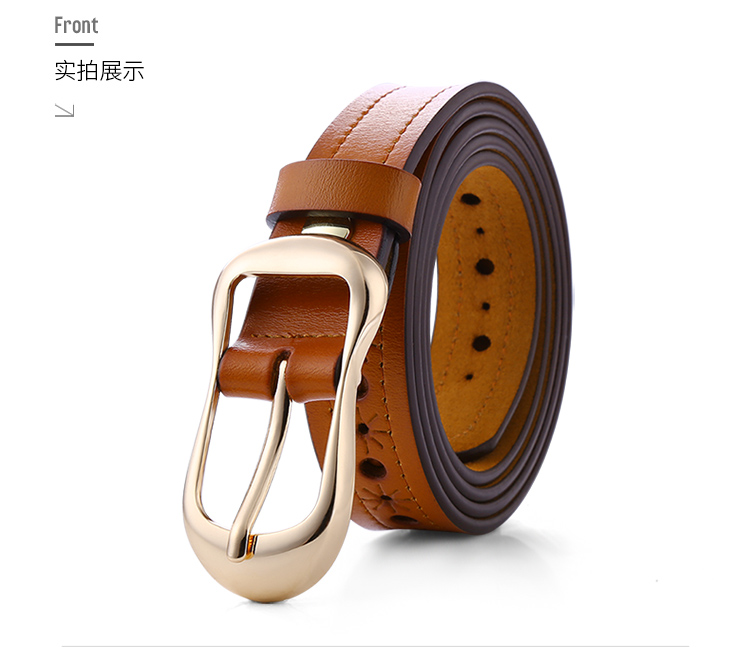 时尚风格袋鼠 (bandicoot)皮带女士韩版简约腰带女装饰时尚针扣牛皮