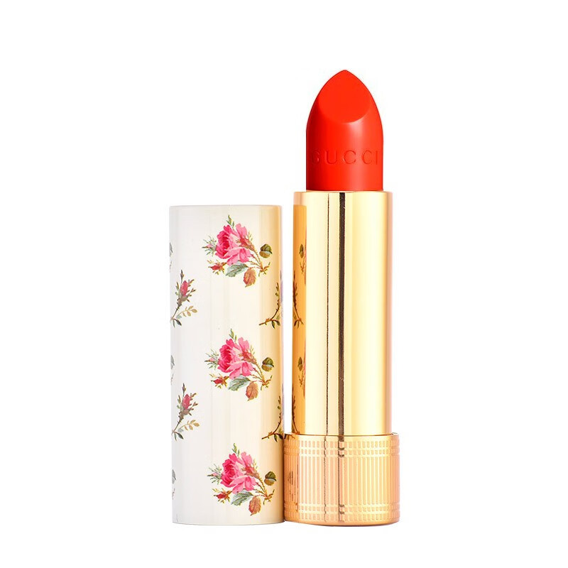 古驰(gucci)口红新款金管绿管小碎花唇膏3.5g 碎花 302#鲜橙红