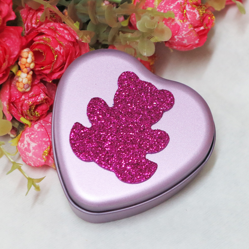 和缘坊铁糖盒10个装 惠琳阁浅紫色心形小熊系列铁糖盒 无卡