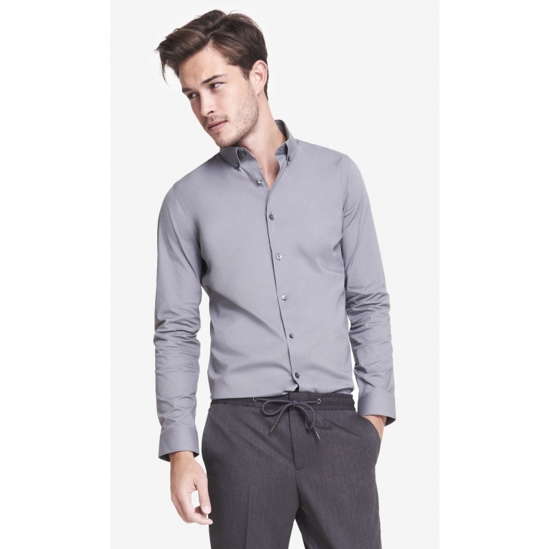 男装 男式长袖衬衫 q00104041 cast iron x small【图片 价格 品牌