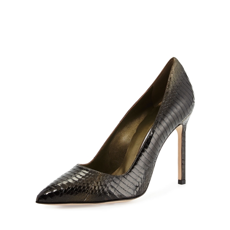 manolo blahnik/莫罗伯拉尼克 女鞋 女式高跟鞋 q00137060 black/gold