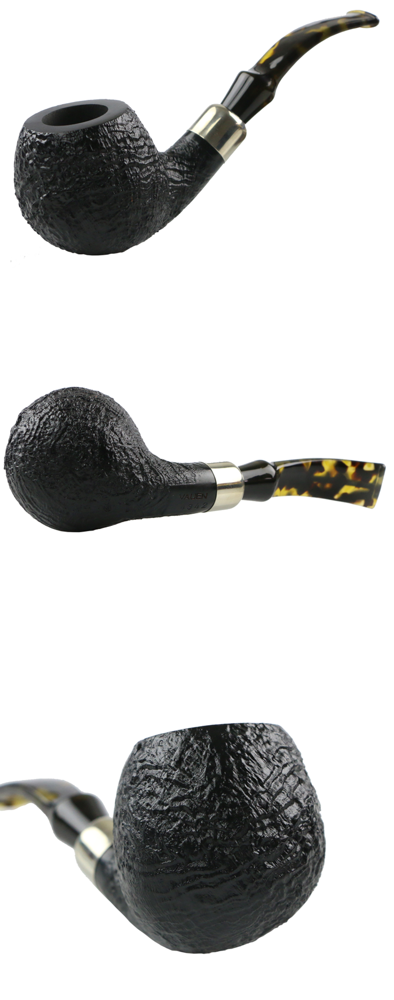 正品 进口 德国 vauen 华云 烟斗 石楠木 弯式斗 麻面 黑色4342 包邮