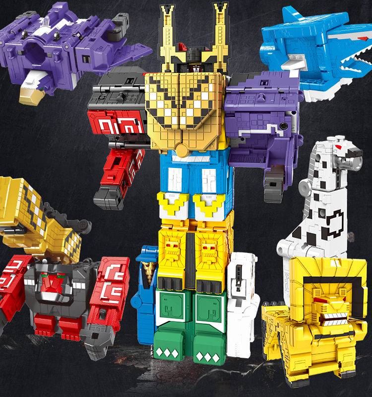 兽王百兽创战纪动物合体数字方块变形机器人玩具总动员动物战队长颈鹿