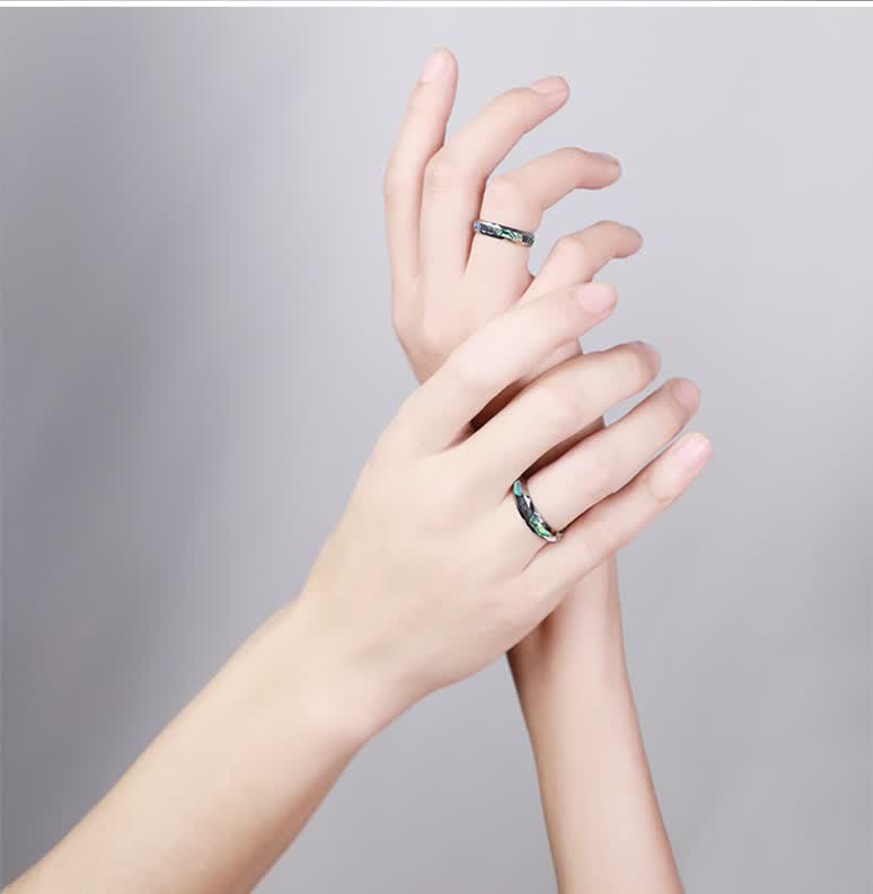 一对戒贝壳指环女生食指单身尾戒男潮流钨金时尚学生饰品 国标13号