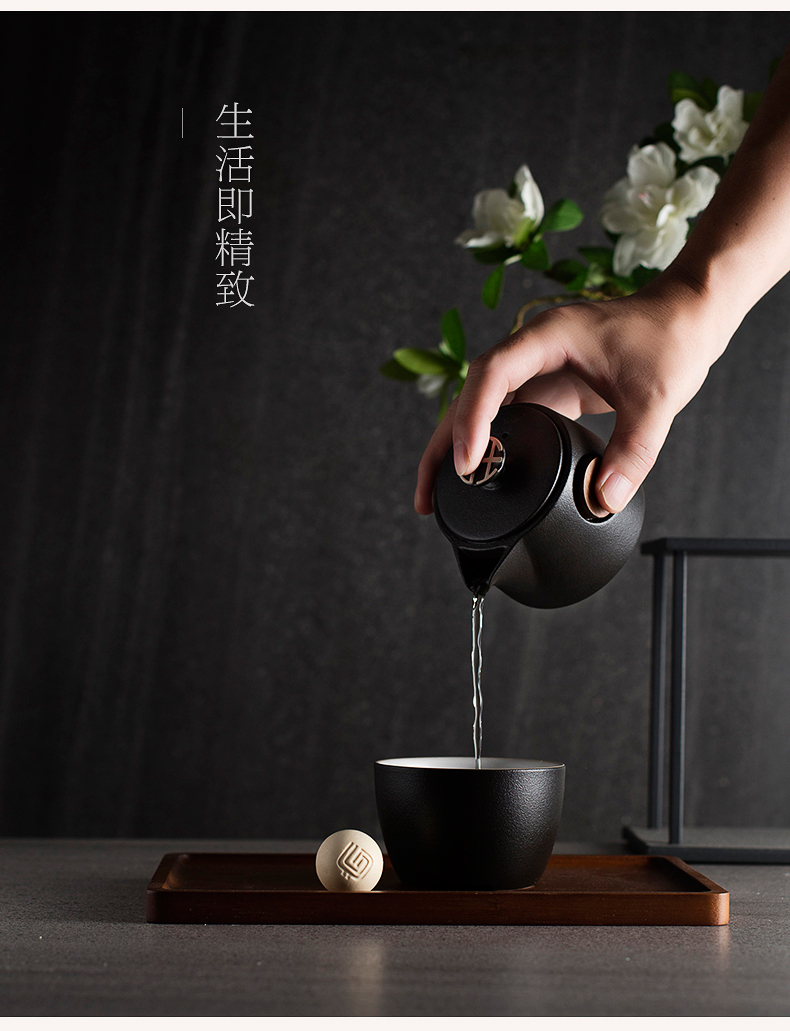 台湾陆宝陶瓷福旺随手泡禅风一壶一杯快客杯简易泡茶具单人壶防烫新式