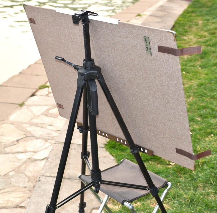 四尺六尺三裁斗方带磁性画板 折叠带毛毡国画画板 写生 画架 凳子