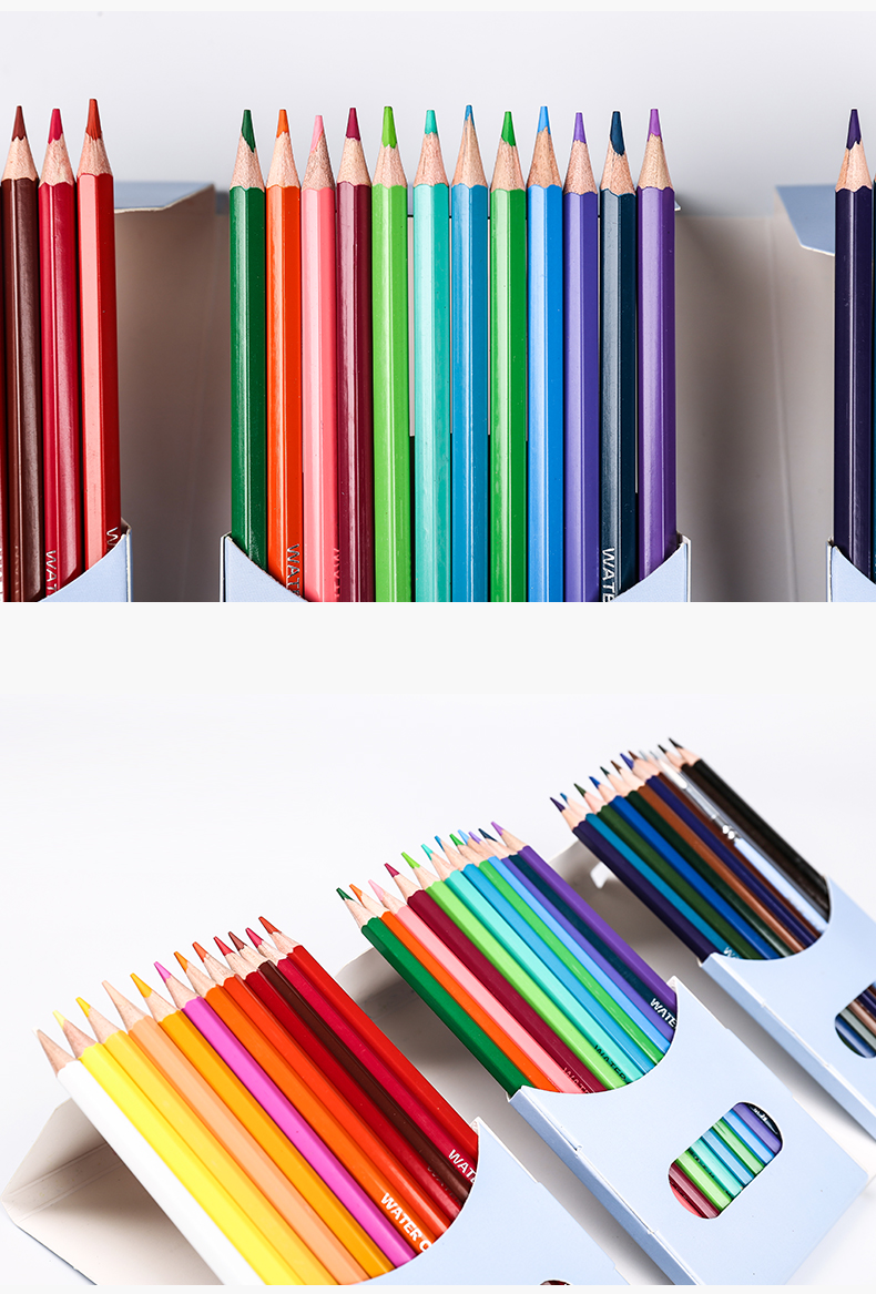 青竹美院派水溶性彩铅笔学生用专业绘画工具24色36色手绘彩色铅笔