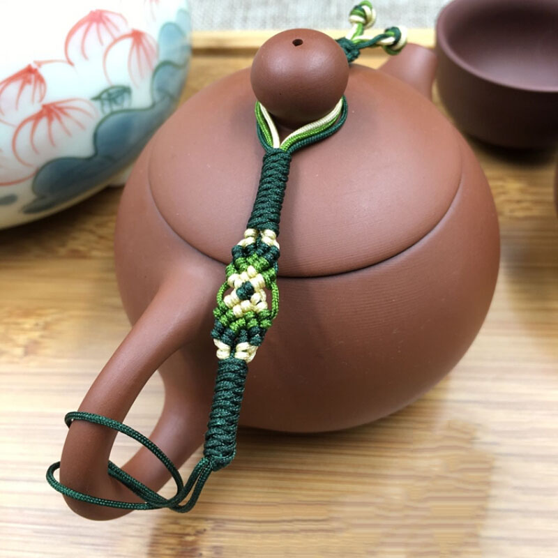 茶壶绳壶绳功夫茶道绳子紫砂壶盖绳子绑壶绳茶杯绳 撞色系-咖色1