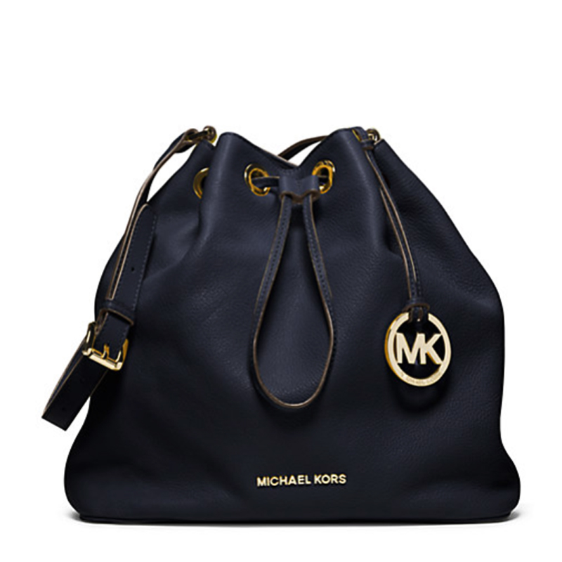 科尔斯 mk michaelkors 抽绳单肩斜挎包 32f4gjlc3l 藏蓝色现货 其他