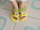 宝人（boree）拖鞋女夏季高跟碎花布松糕厚底坡跟一字拖时尚外穿防滑沙滩凉拖鞋 黑色 38 实拍图