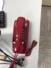 比特 HA41T-25挂式仿古有绳电话机 经典复古浴室话机 金属铃声 按键老式壁挂电话机22 红色带灯 实拍图