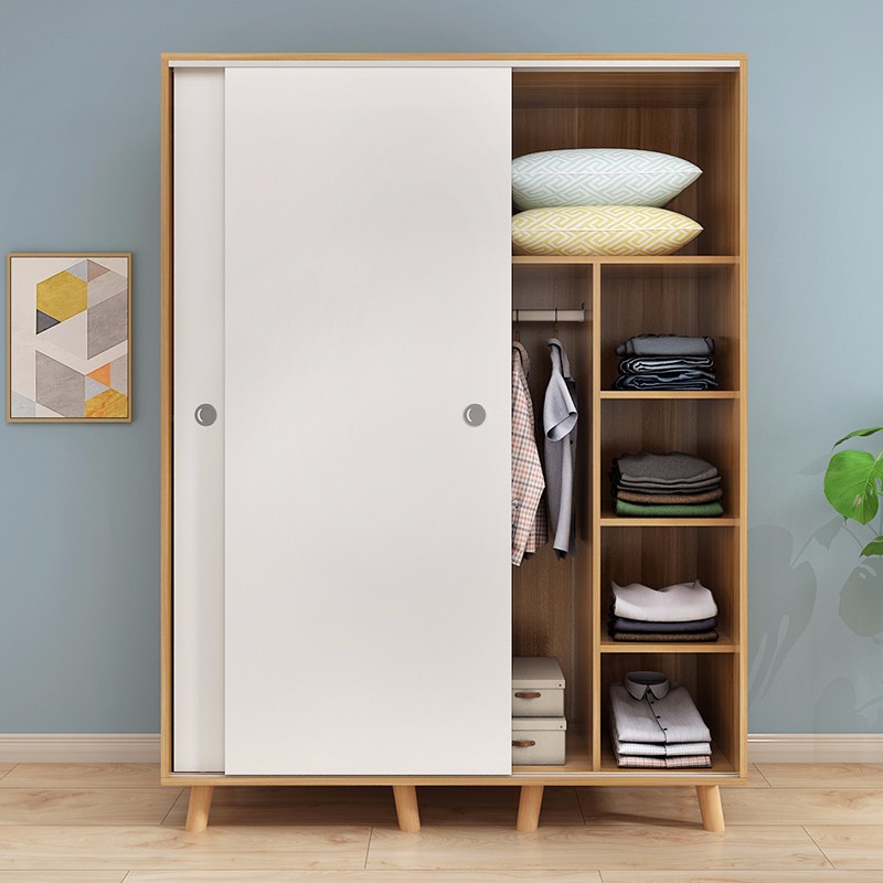 莉云居衣柜推拉门经济型卧室小衣橱简易木质衣柜